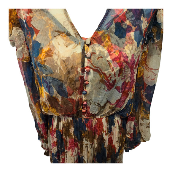 Sundance Trieste Romance Dress Womens PXS Chiffon Ruffles Artsy Cottagecore - Picture 5 of 16